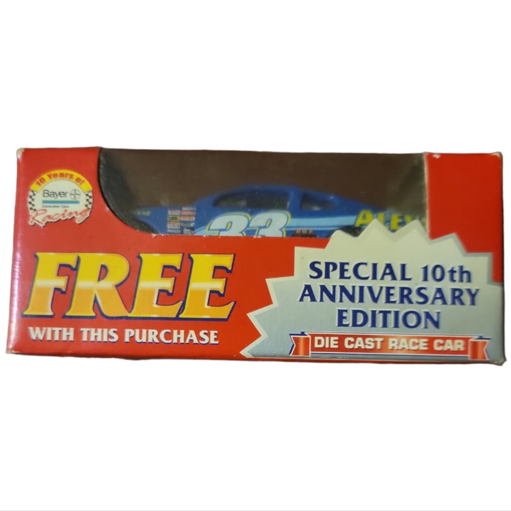 Tony Raines #33 Blue Race Car - 10th Anniversary - NASCAR - Aleve Bayer Die Cast